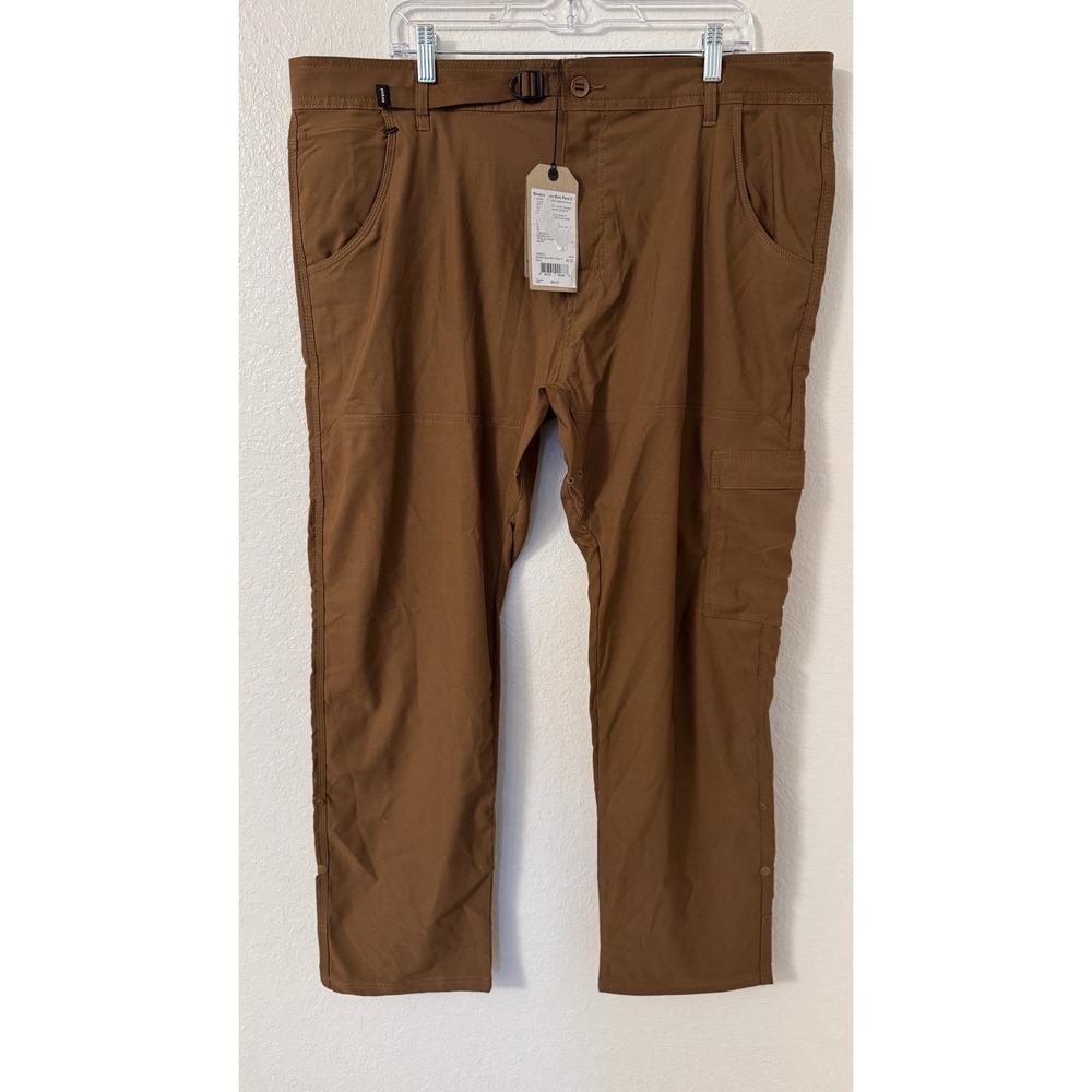 Prana Zion Slim Fit Pants II Stretch Sepia Brown 40x30 Tapered 1969831
